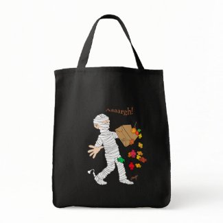 Halloween mummy costume with candy bag. bag