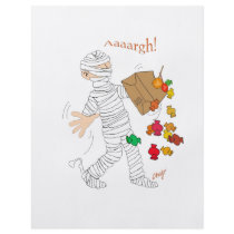 Halloween mummy costume with candy bag. flyers by graphicdoodles Halloween mummy costume with candy bag. flyers
