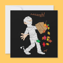 Halloween mummy costume with candy bag. invitations by graphicdoodles Halloween mummy costume with candy bag. invitations