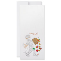 Halloween mummy  costume with candy bag. rack cards