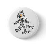 Halloween Mummy Stick Figure Button