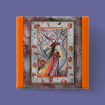 Halloween Mystic Witch by Molly Harrison buttons