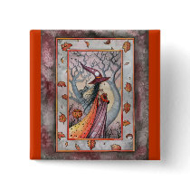 Halloween Mystic Witch by Molly Harrison Pinback Buttons