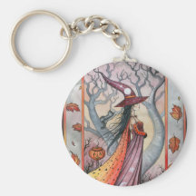 Halloween Mystic Witch by Molly Harrison Key Chain