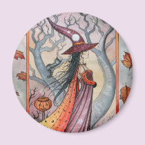 Halloween Mystic Witch by Molly Harrison magnets