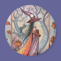 Halloween Mystic Witch by Molly Harrison magnets