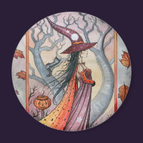 Halloween Mystic Witch by Molly Harrison magnets