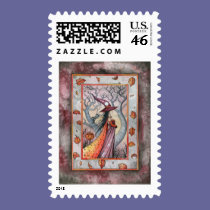 Halloween Mystic Witch by Molly Harrison postage
