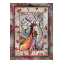 Halloween Mystic Witch by Molly Harrison Postcards