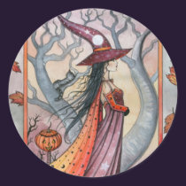 Halloween Mystic Witch by Molly Harrison stickers