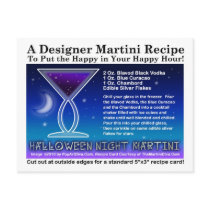 Halloween Night Martini Recipe Postcard