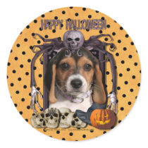 Halloween Nightmare - Beagle Puppy Round Sticker