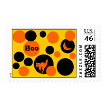 Halloween Orange & Black Dot Postage postage by JuJuGarden Halloween Orange & Black Dot Postage postage