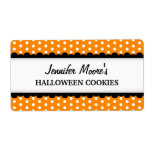 Halloween orange polka dot pattern canning jar personalized shipping labels
