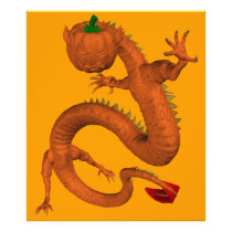 Halloween  Orange Pumpkin Dragon Photographic Print