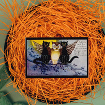 Halloween Owl and Black Cats Cards