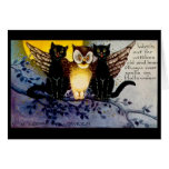 Halloween Owl and Black Cats Cards