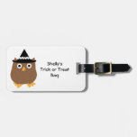 Halloween Owl Customizable Luggage Tag