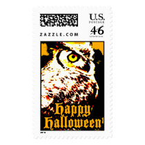 Halloween Owl Postage Stamps