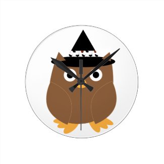 Halloween Owl Wall Clock