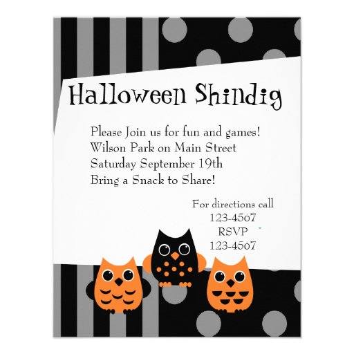 Halloween Owls Custom Announcement