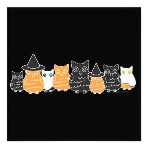 Halloween Owls Custom Invites