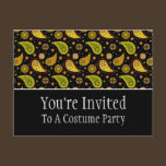 Halloween Paisley Invitation Postcard postcards