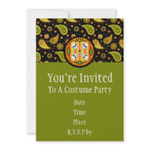 Halloween Paisley Skull Invitation