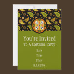 Halloween Paisley Skull Invitation invitations
