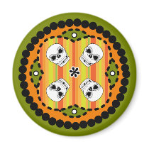 Halloween Paisley Skull Magnet