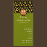 Halloween Paisley Skull Menu Card rack cards