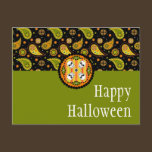 Halloween Paisley Skull Postcard postcards