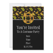 Halloween Paisley Spider Invitation