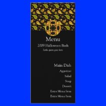 Halloween Paisley Spider Menu Card Customized Rack Card