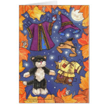 Halloween paperdoll card