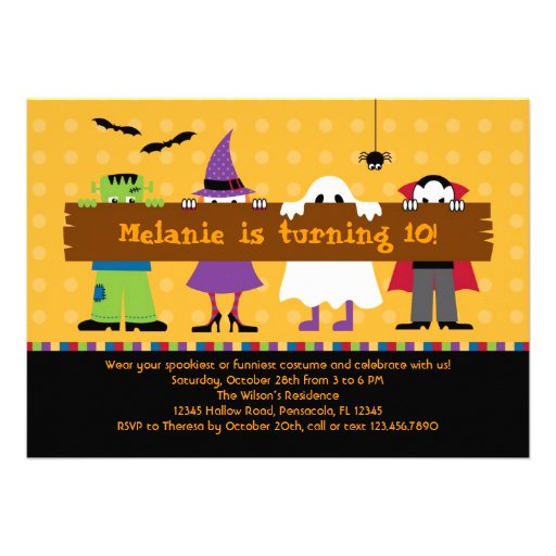 Halloween Parade Costume Birthday Party Invitation (front side)