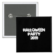 Halloween Party 2011. Black and White. Custom Button