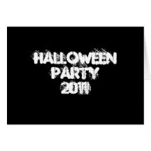 Halloween Party 2011. Black and White. Custom Greeting Card