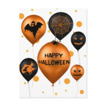 Halloween Party Balloons - Postcard