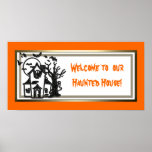 Halloween Party Banner Haunted House Poster