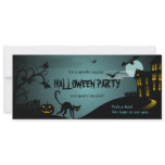 Halloween Party Black Cat Haunted House Blue