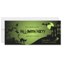 Halloween Party Black Cat Haunted House invitations by Ruxique Halloween Party Black Cat Haunted House invitations