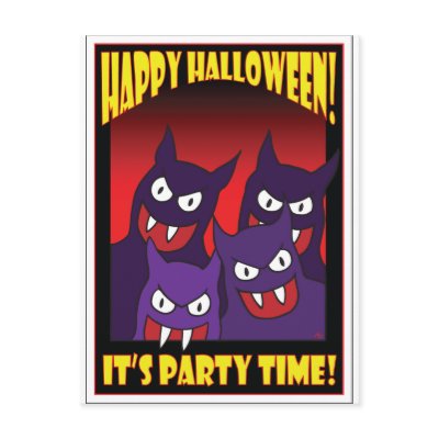 HALLOWEEN PARTY CARDS -2 POSTCARDS by MONSTERVISIONS