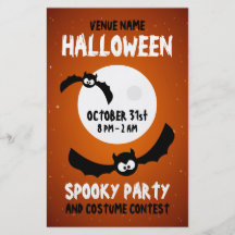 Halloween Party - Cartoon Bats flyer