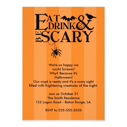 Halloween Party Custom Invitations (front side)