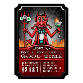 Halloween Party Devilish Good Time Fun Invitation