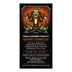 Halloween Party Dracula Fun Invite Ticket