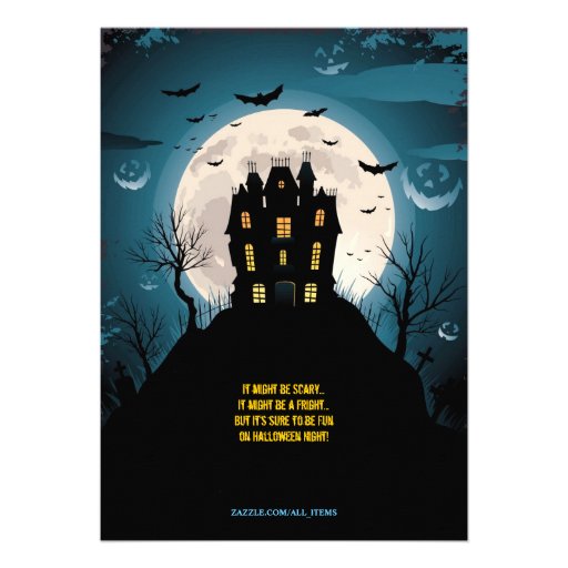 Halloween Party Flat Invitation Card