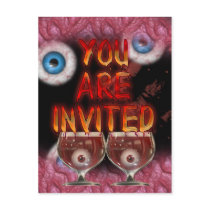 Halloween Party Gruesome body part invitation postcards