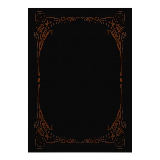 Halloween Party Invitation - Black Orange Spiders
